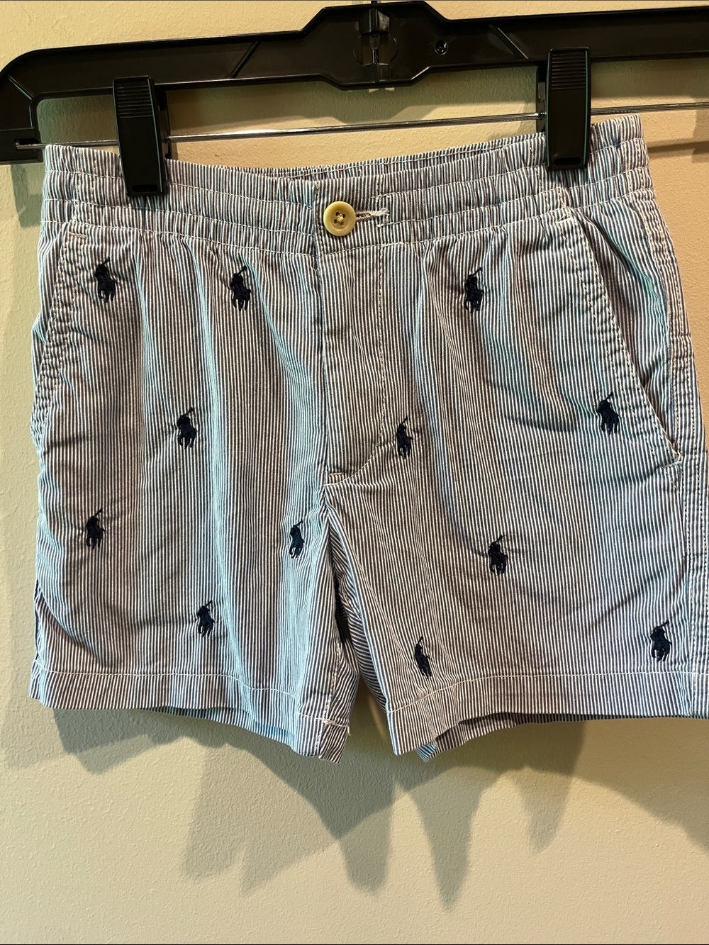Polo by Ralph Lauren Blue Seersucker Embroidered Logo Men’s Shorts